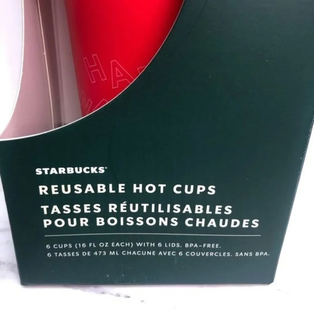 NWT Starbucks 16 Oz Reusable Holiday Hot Cups - Limited Edition - Picture 3 of 8